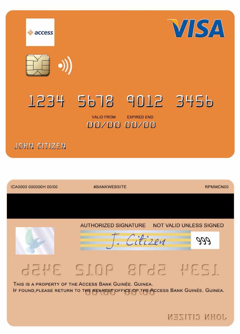Guinea Access Bank Guinee visa debit card